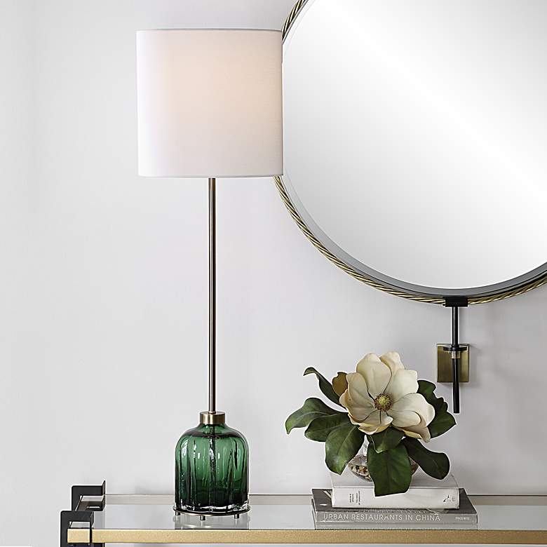 Image 1 Uttermost Lois 37" High Emerald Glass Table Lamp