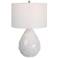 Uttermost Loop White Glaze Ceramic Teardrop Table Lamp