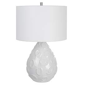 Image5 of Uttermost Loop White Glaze Ceramic Teardrop Table Lamp more views
