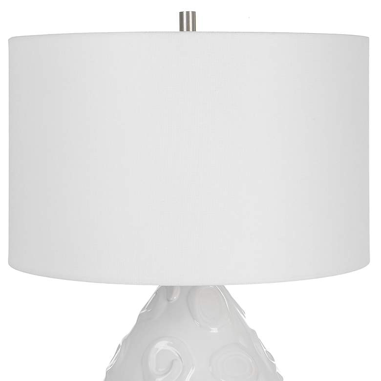 Image 7 Uttermost Loop White Glaze Ceramic Teardrop Table Lamp more views