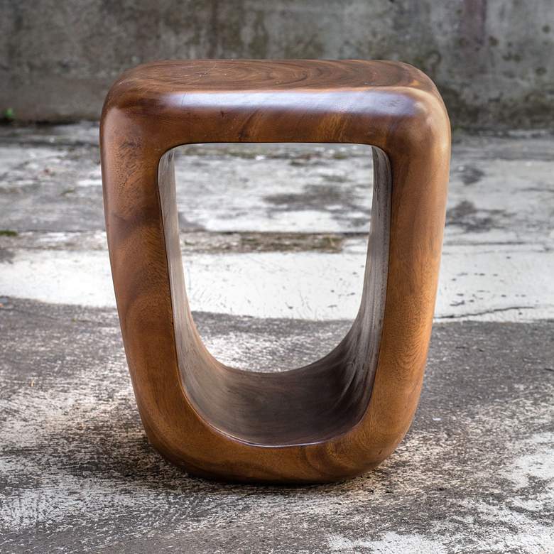 Image 4 Uttermost Loophole 18" Brown Solid Wood Modern Accent Table more views