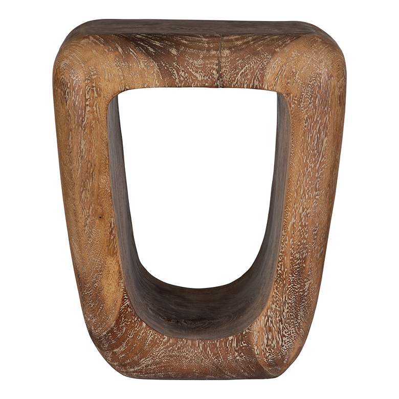 Image 2 Uttermost Loophole 18" High Natural Wash Wood Accent Stool