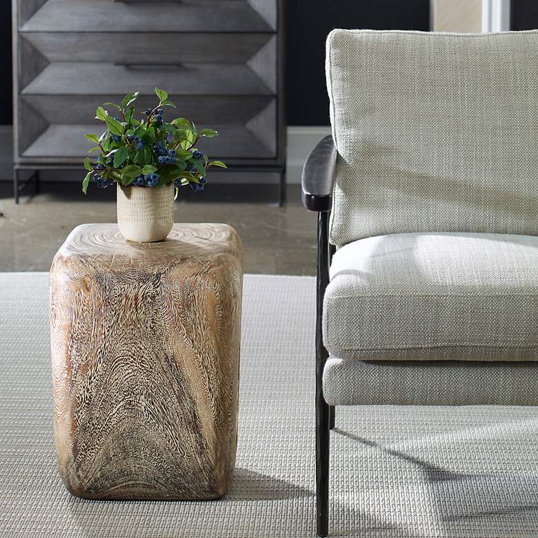 Image 3 Uttermost Loophole 18" High Natural Wash Wood Accent Stool more views