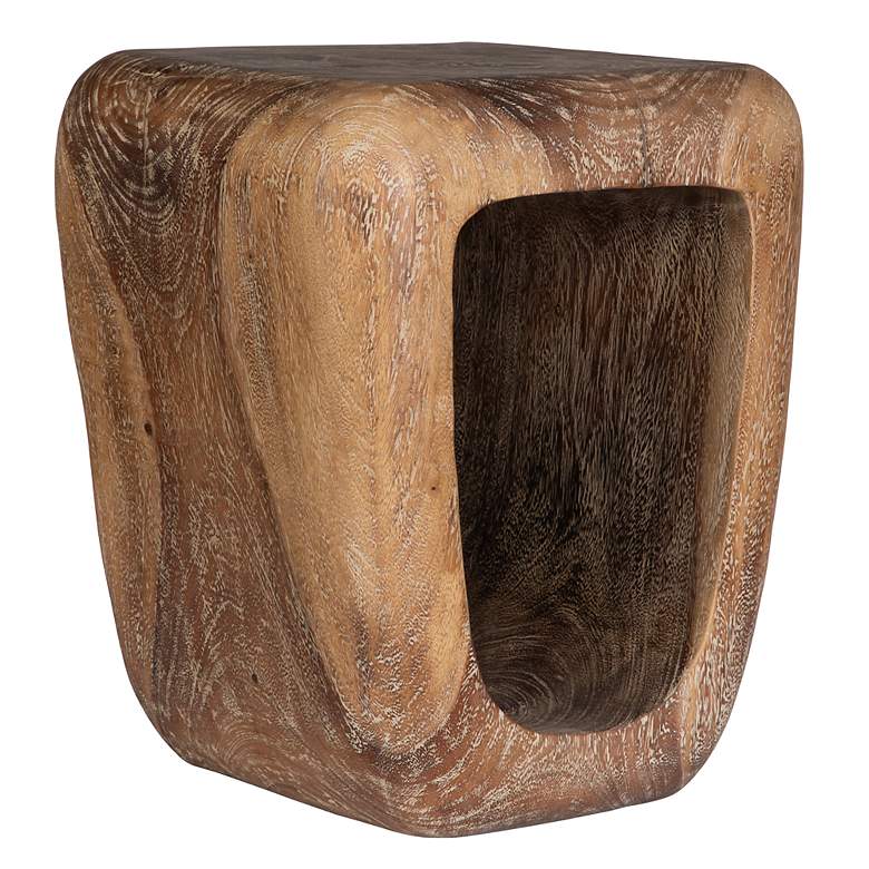 Image 4 Uttermost Loophole 18" High Natural Wash Wood Accent Stool more views
