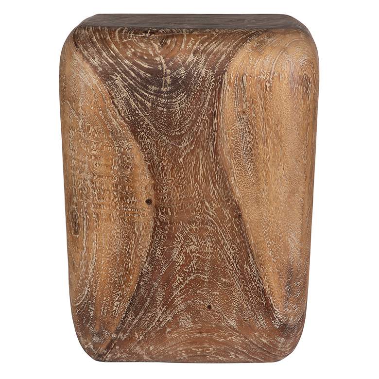Image 5 Uttermost Loophole 18" High Natural Wash Wood Accent Stool more views