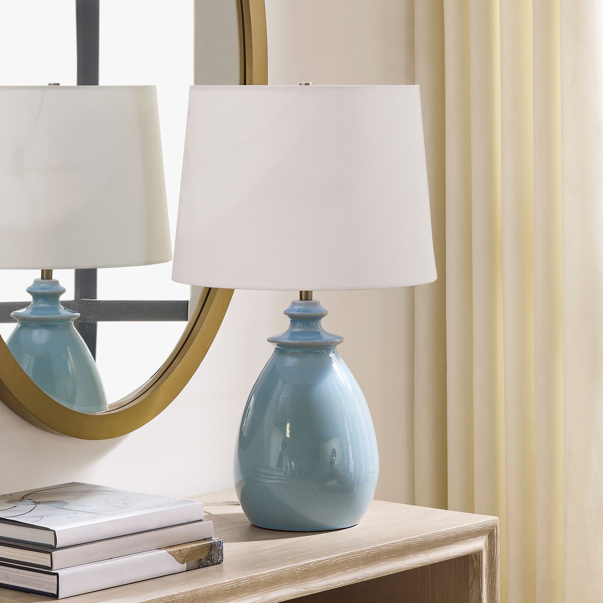 Image 3 Uttermost Lorene 24 1/2" Light Blue Ceramic Table Lamp more views
