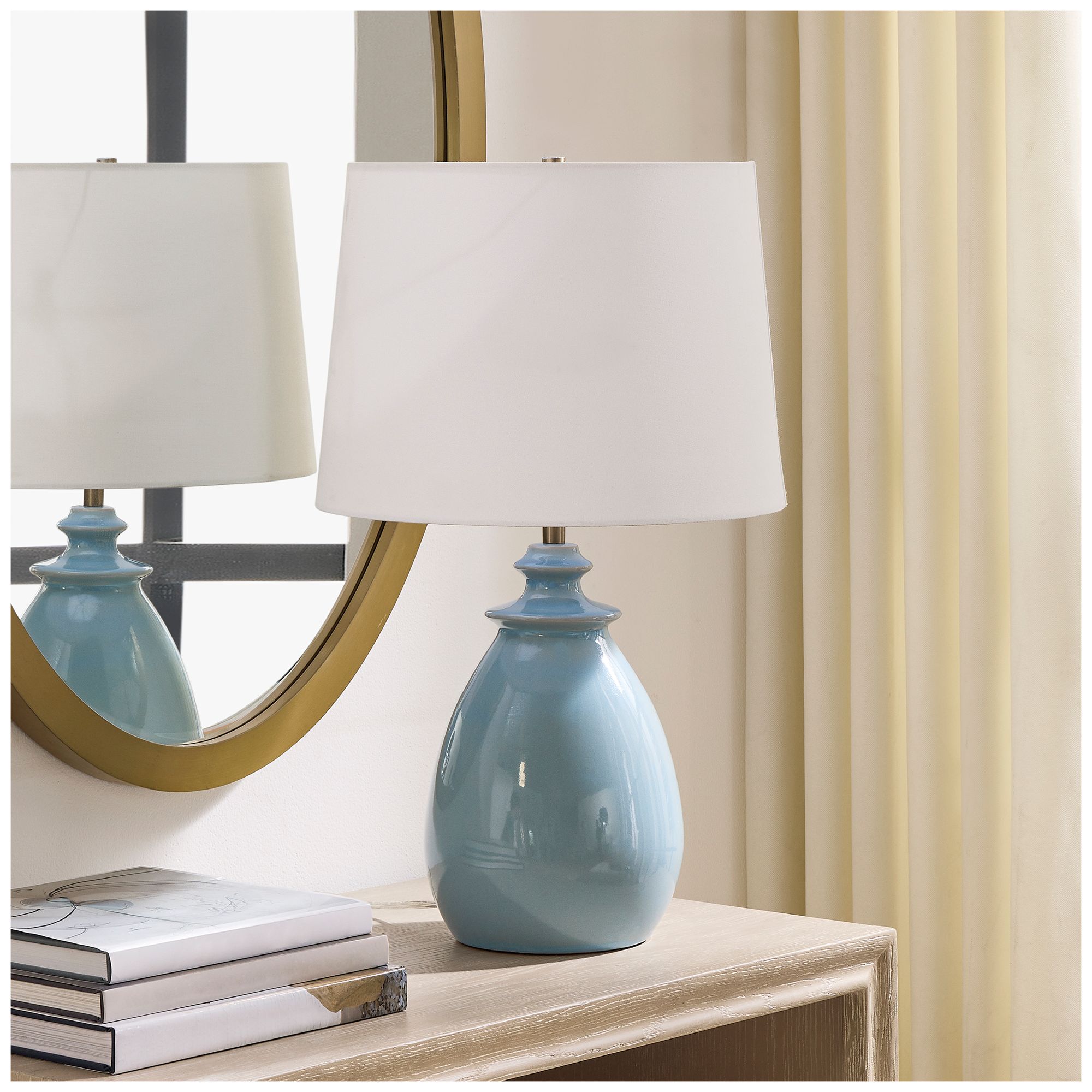 Image 3 Uttermost Lorene 24 1/2" Light Blue Ceramic Table Lamp more views