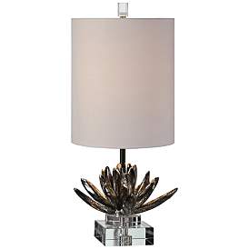 Image2 of Uttermost Lotus 25" Antiqued Metallic Silver Table Lamp