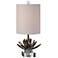 Uttermost Lotus 25" Antiqued Metallic Silver Table Lamp