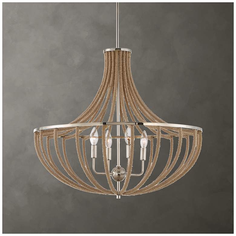 Image 1 Uttermost Lovelock 27 1/2" Wide Rope 4-Light Pendant