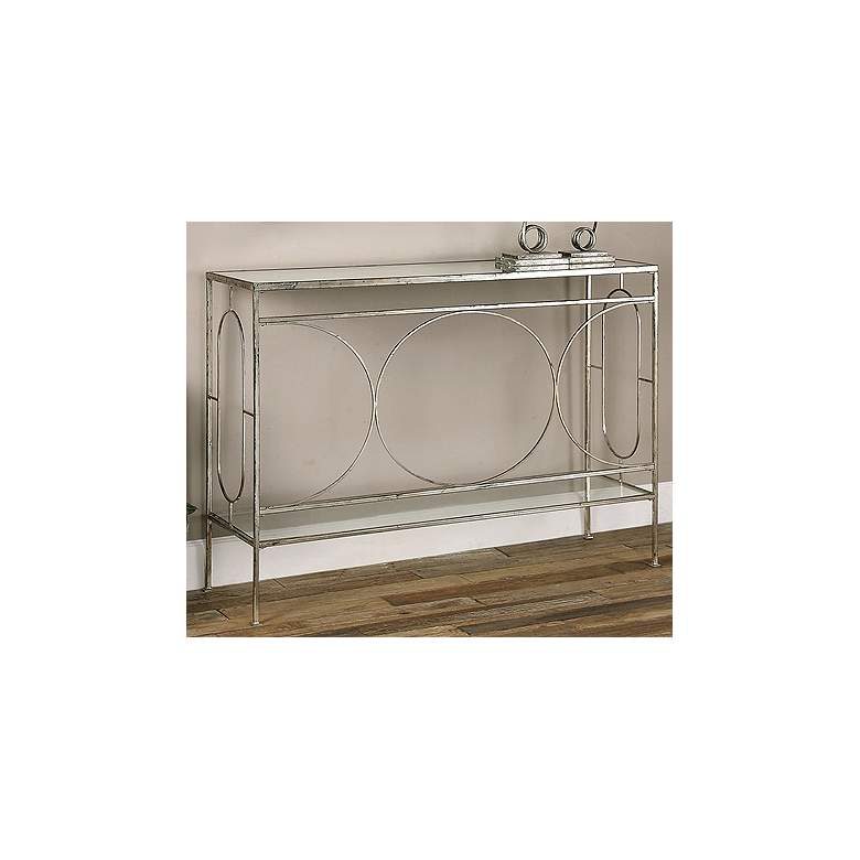 Image 4 Uttermost Luano Distressed Antique Silver Console Table more views