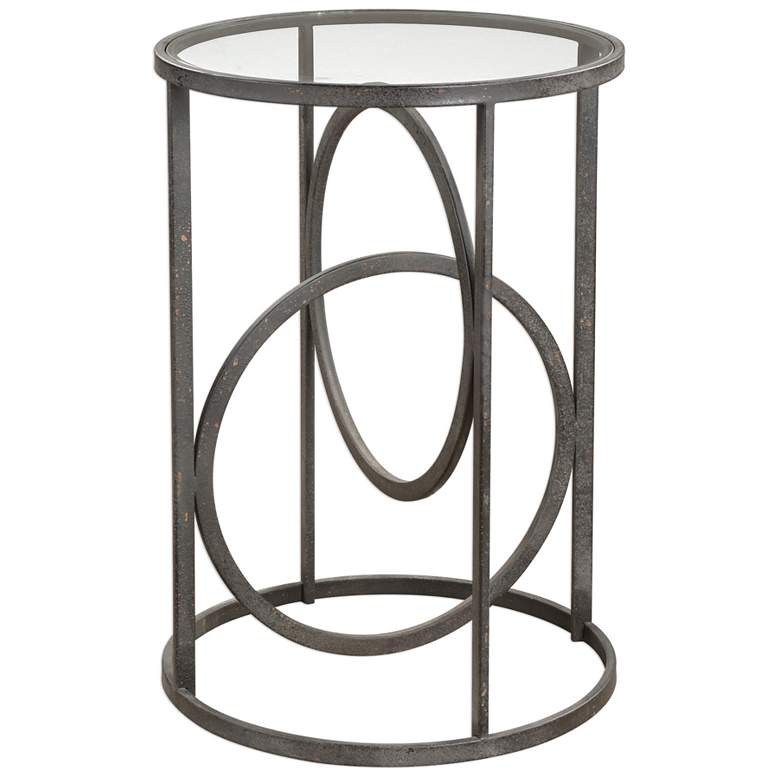 Image 3 Uttermost Lucien 17 1/2 inchW Textured Aged Black Accent Table more views