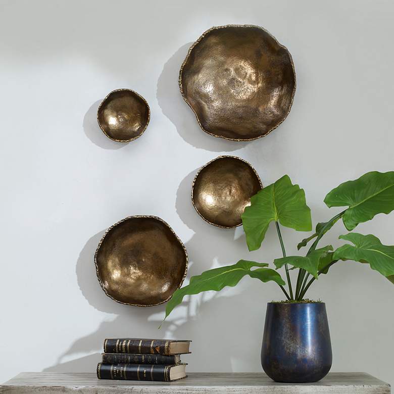 Image 1 Uttermost Lucky Coins Brass 4-Piece Metal Wall Art Set