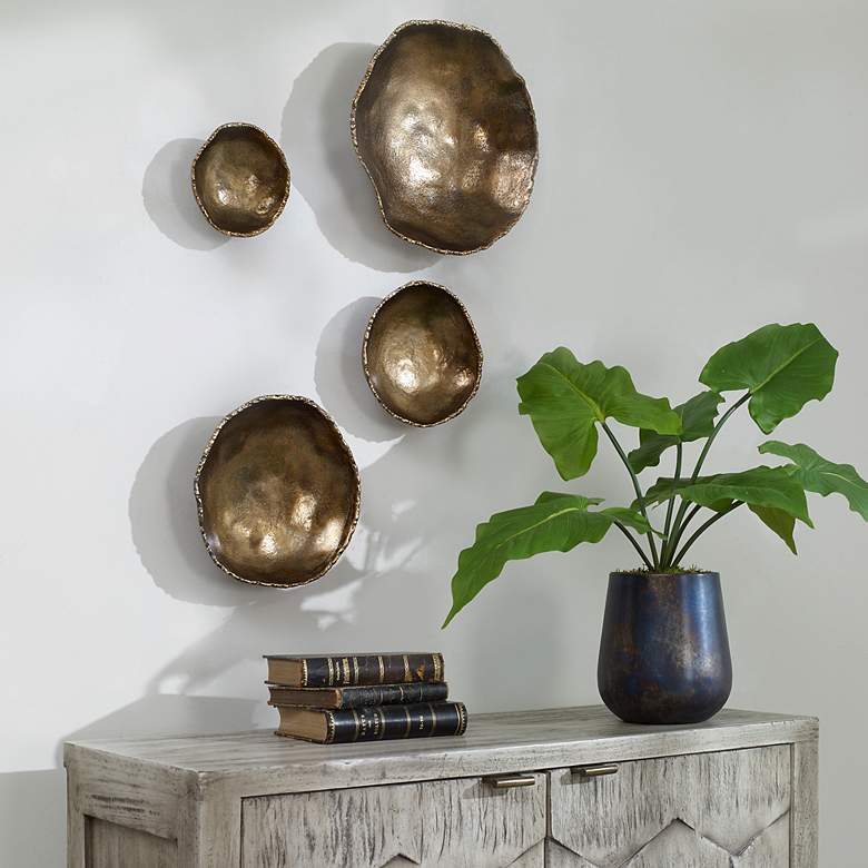 Image 5 Uttermost Lucky Coins Brass 4-Piece Metal Wall Art Set more views