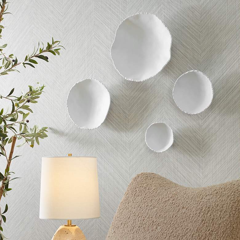 Image 3 Uttermost Lucky Coins White 3-Piece Metal Wall Decor more views