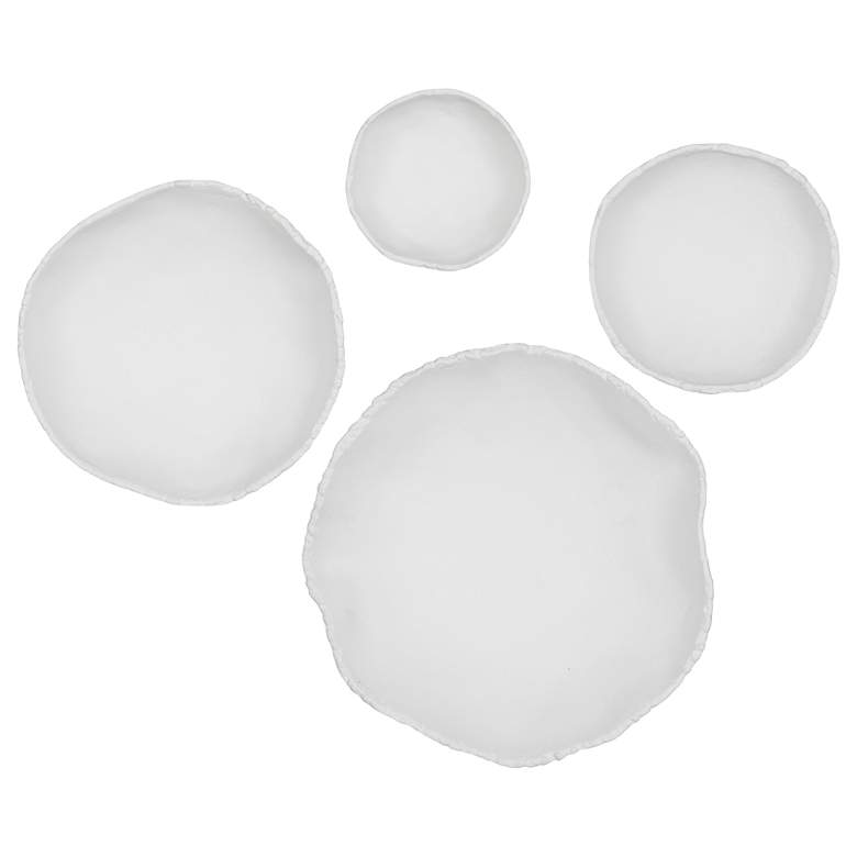 Image 2 Uttermost Lucky Coins White 4-Piece Outdoor Metal Wall Bowl Set