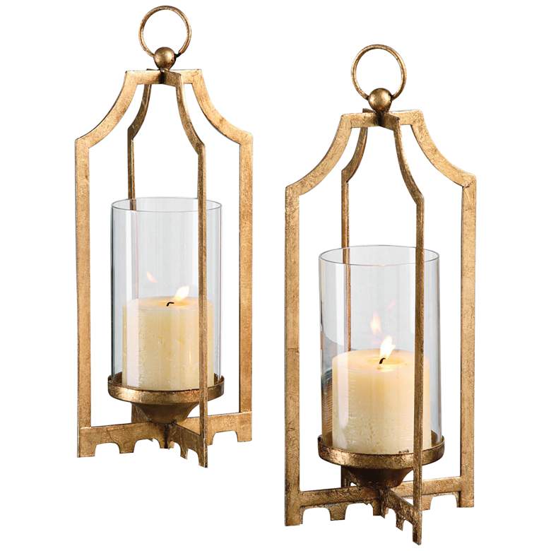 Image 2 Uttermost Lucy Gold Hanging Table Candle Holder Set of 2