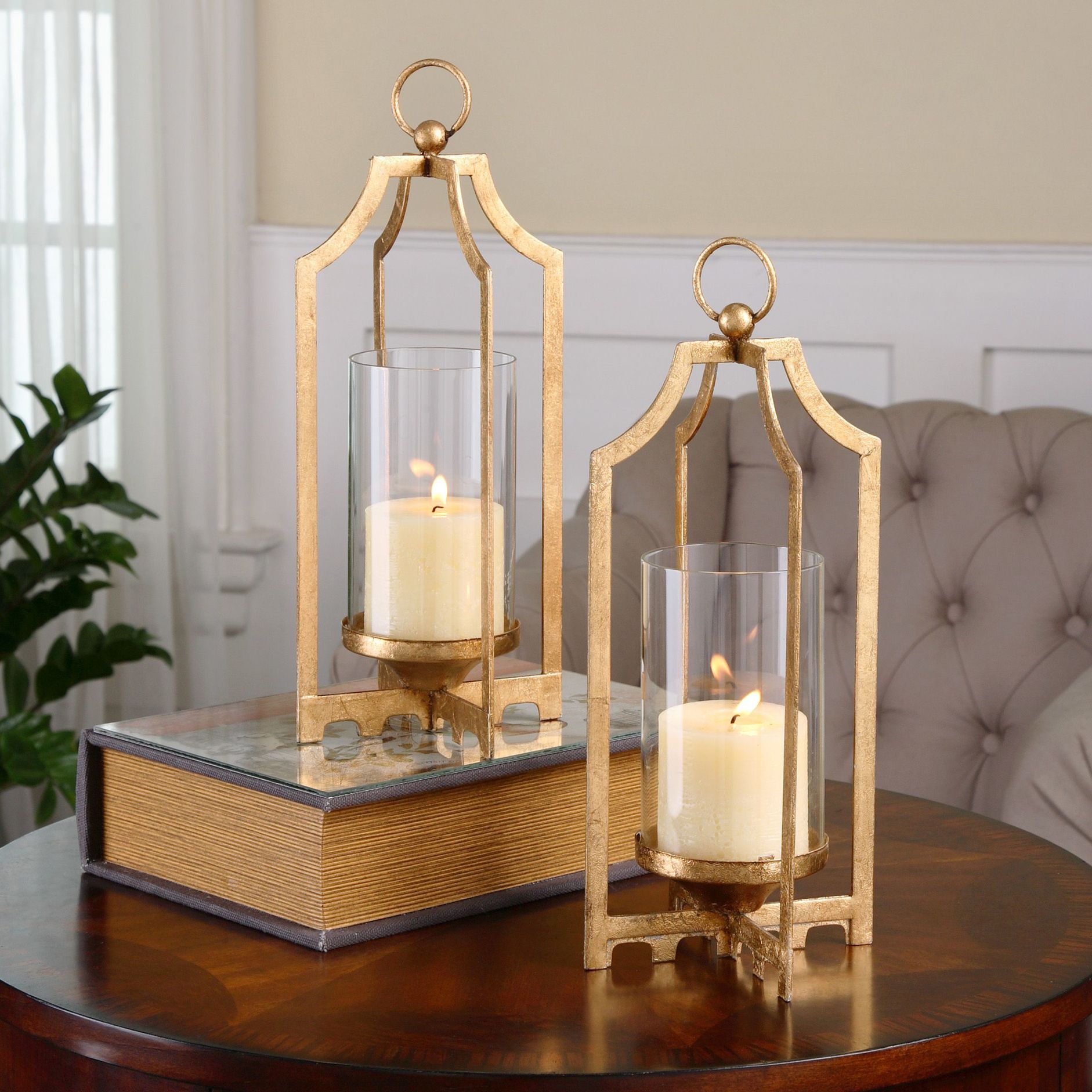 Uttermost Lucy Gold Hanging Table Candle Holder Set of 2 - #1M756