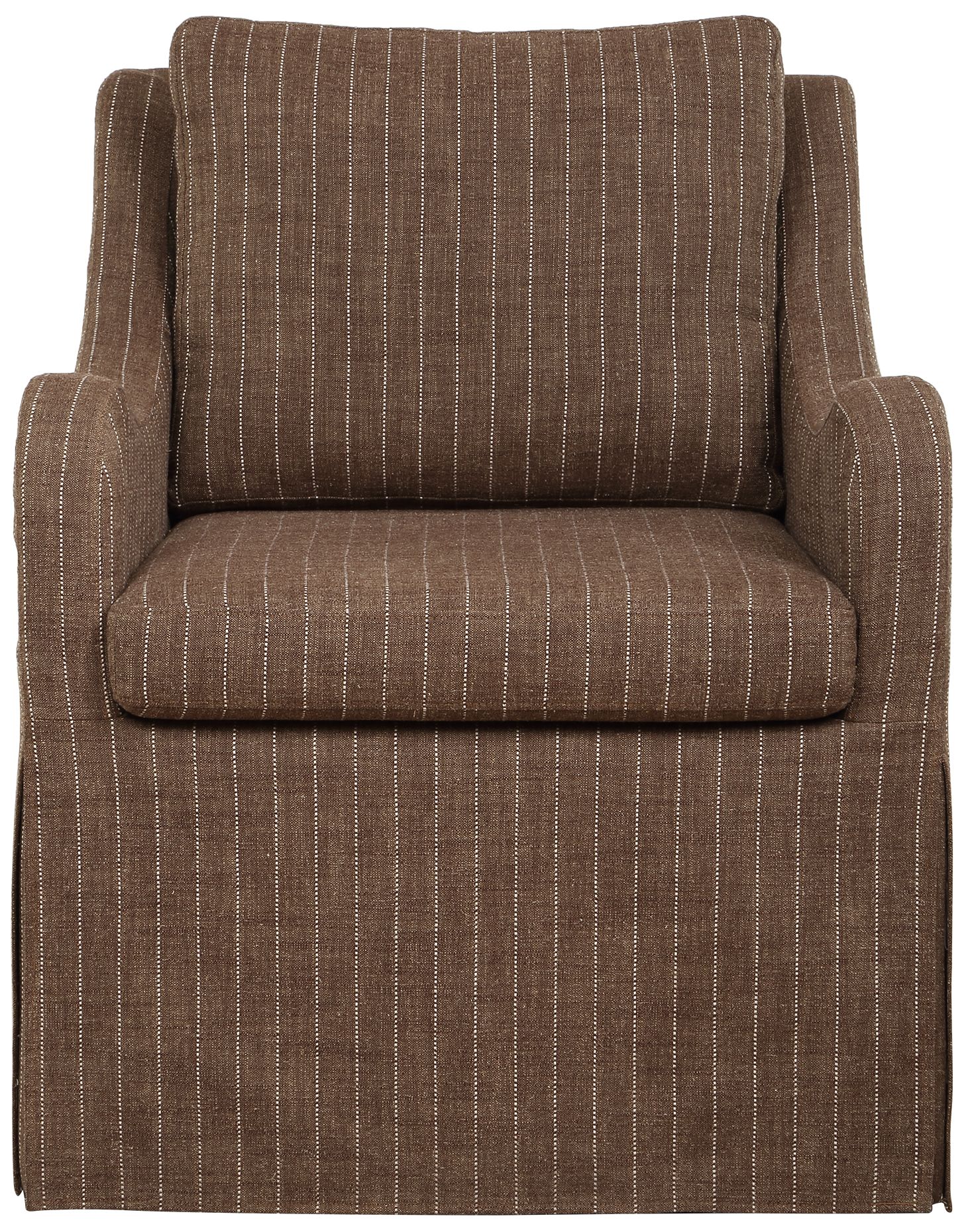 Image 2 Uttermost Luisa Teak Brown Linen Blend Swivel Chair
