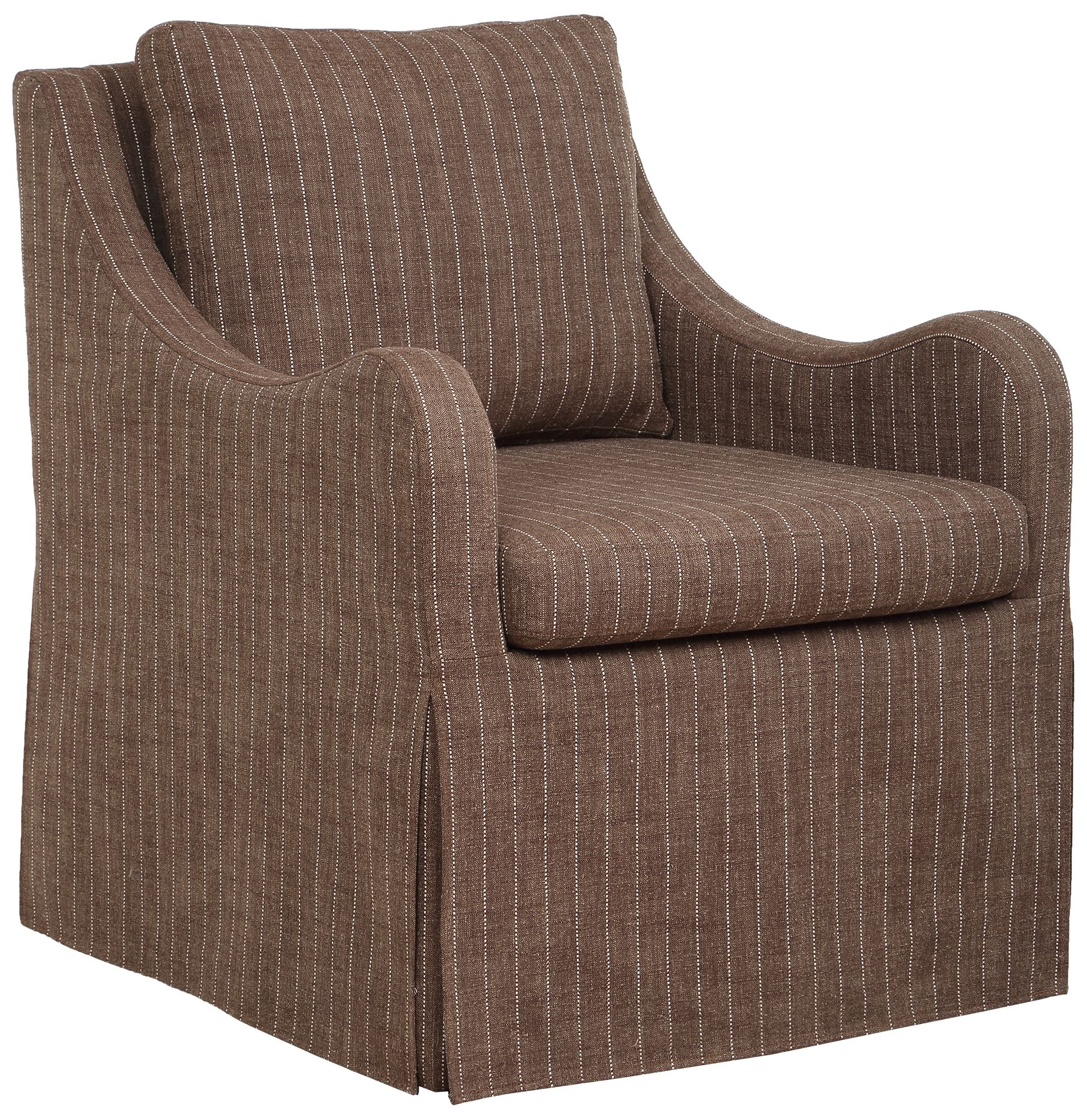 Image 4 Uttermost Luisa Teak Brown Linen Blend Swivel Chair more views