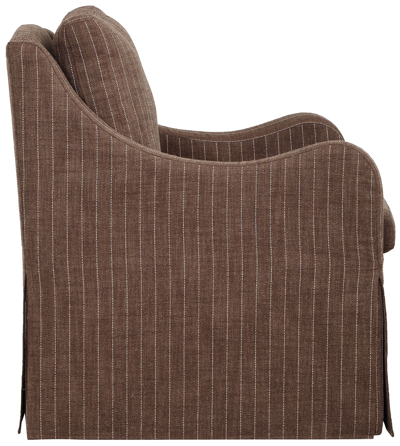 Uttermost Luisa Teak Brown Linen Blend Swivel Chair