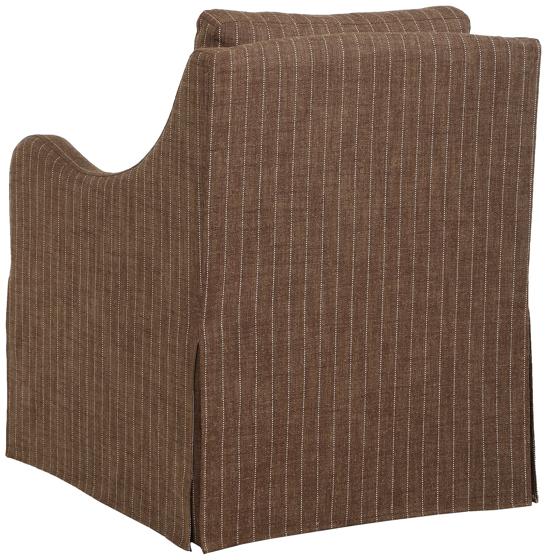 Uttermost Luisa Teak Brown Linen Blend Swivel Chair