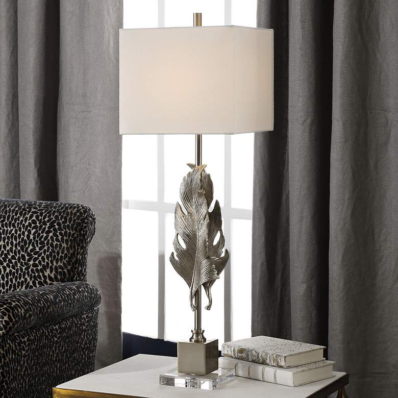 Image 1 Uttermost Luma Metallic Silver Champagne Buffet Table Lamp