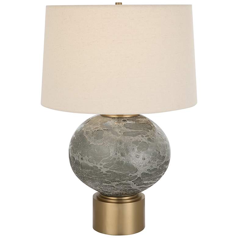 Image 2 Uttermost Lunia 25" High Smoky Gray Art Glass Table Lamp