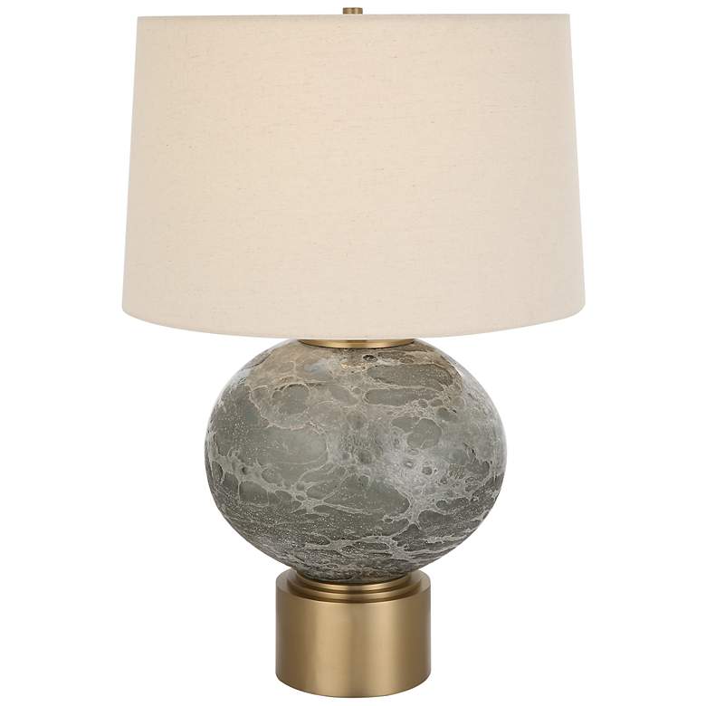 Image 2 Uttermost Lunia 25 inch High Smoky Gray Art Glass Table Lamp