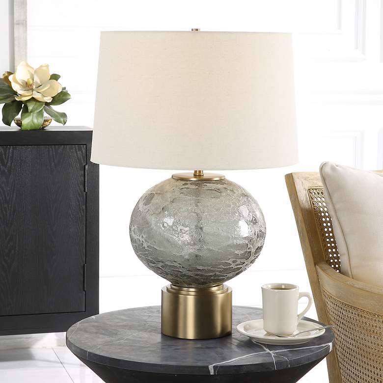 Image 7 Uttermost Lunia 25" High Smoky Gray Art Glass Table Lamp more views