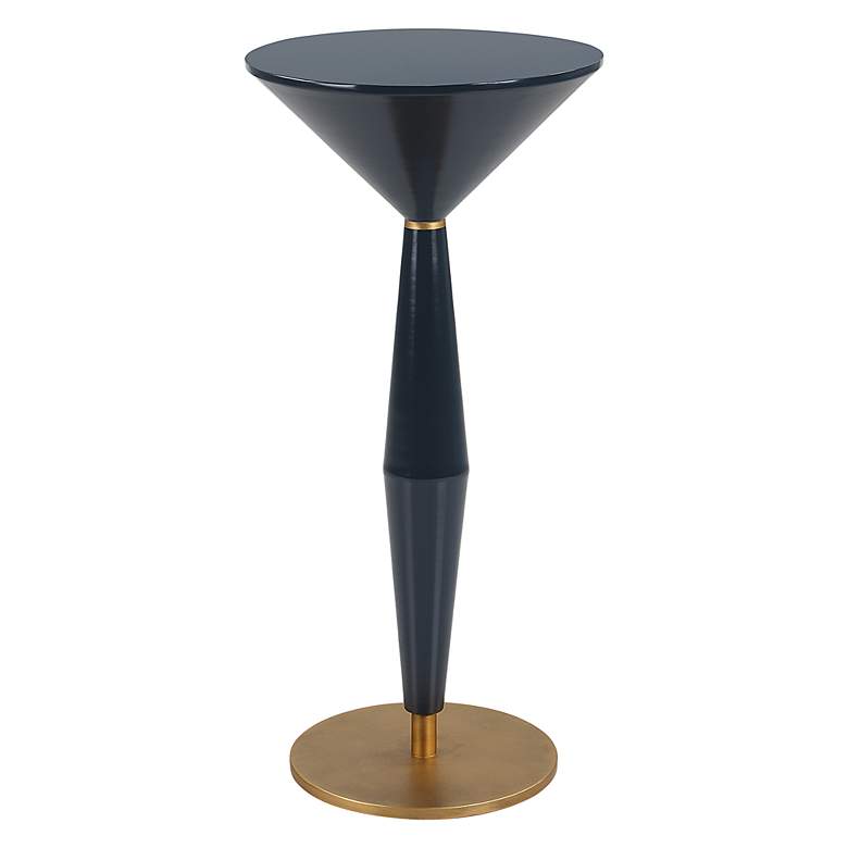 Image 2 Uttermost Luster 12" Wide Navy Blue Lacquered Accent Table