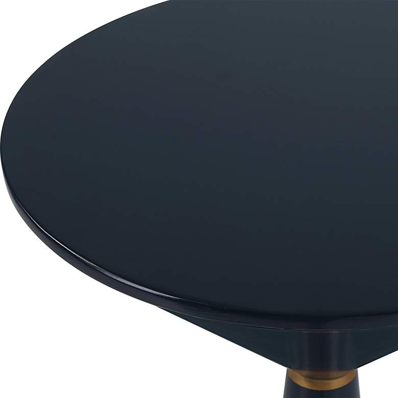 Image 4 Uttermost Luster 12" Wide Navy Blue Lacquered Accent Table more views