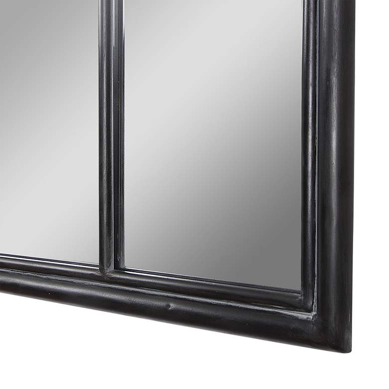 Image 4 Uttermost Lyda Aged Black 35" x 39 3/4" Arch Wall Mirror more views