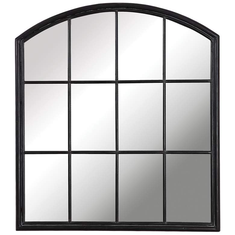 Image 5 Uttermost Lyda Aged Black 35" x 39 3/4" Arch Wall Mirror more views