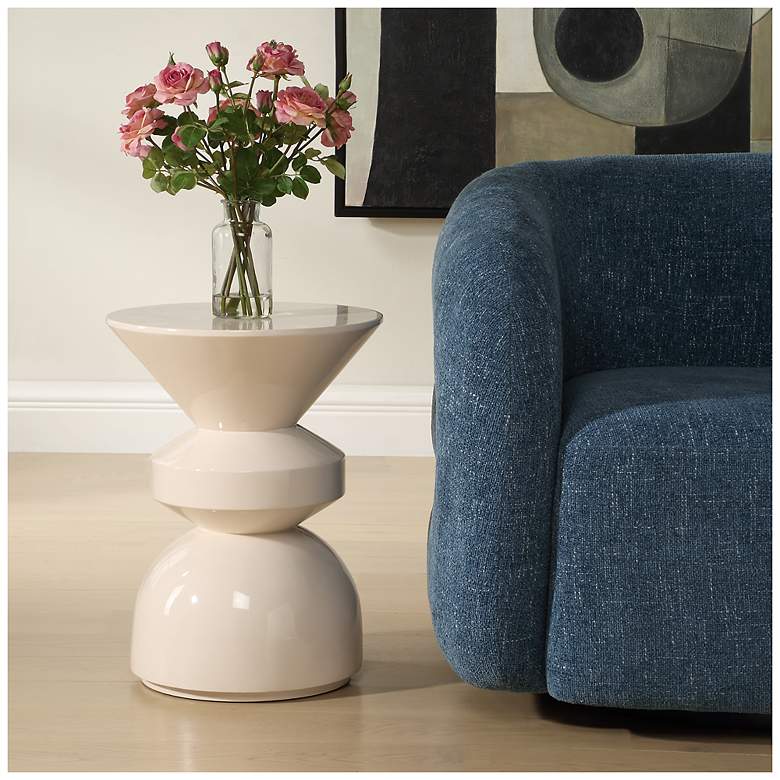Image 1 Uttermost Lyford 20 1/4" H x 15 1/4" W Cream Accent Table