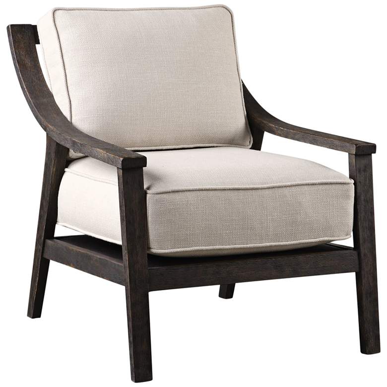 Image 2 Uttermost Lyle Neutral Beige Linen Fabric Accent Chair