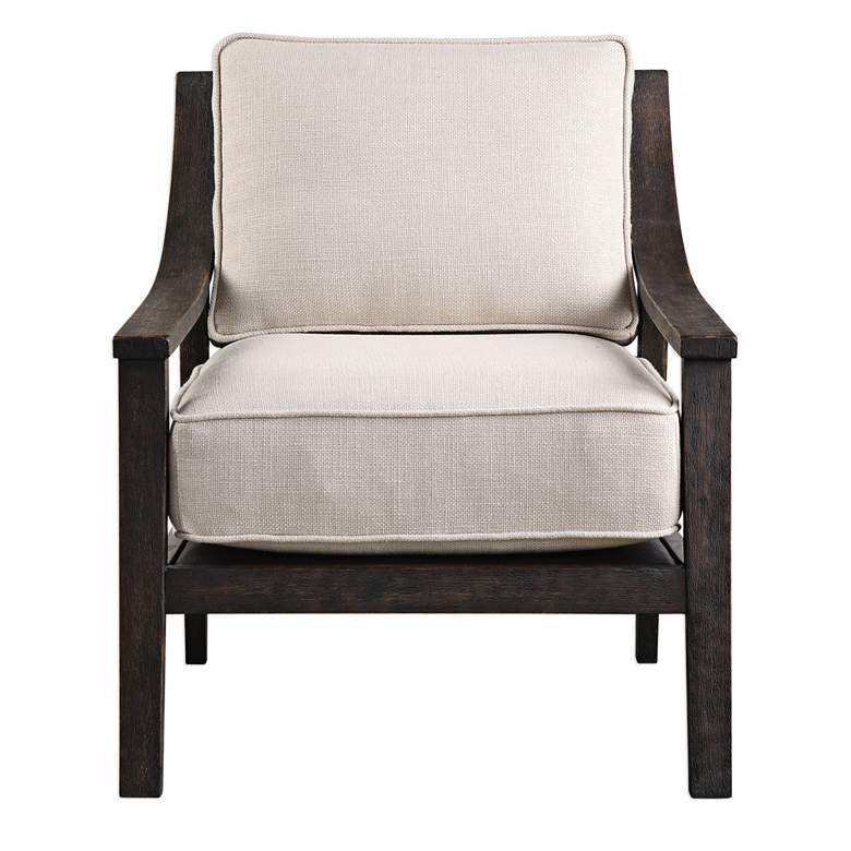 Image 6 Uttermost Lyle Neutral Beige Linen Fabric Accent Chair more views