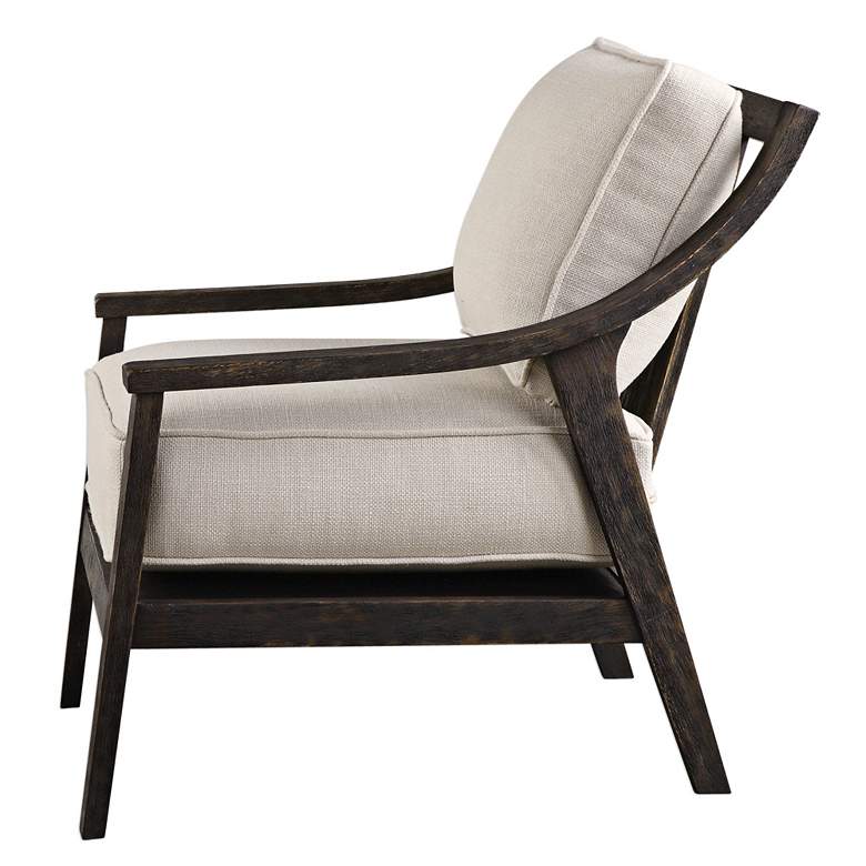 Image 7 Uttermost Lyle Neutral Beige Linen Fabric Accent Chair more views