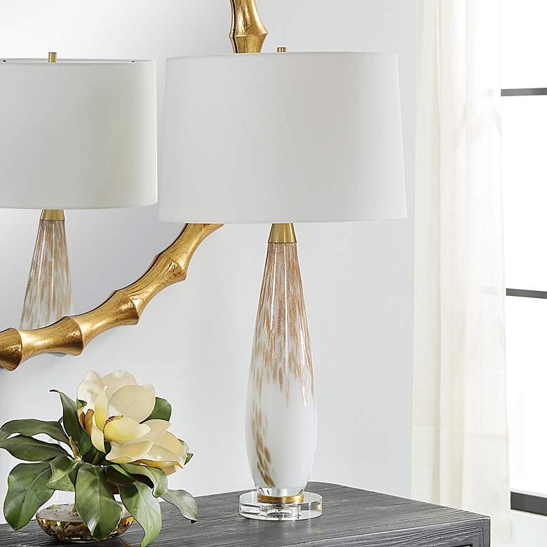 Image 3 Uttermost Lyra 28 1/2" High Spotted Metallic Gold Glass Table Lamp more views