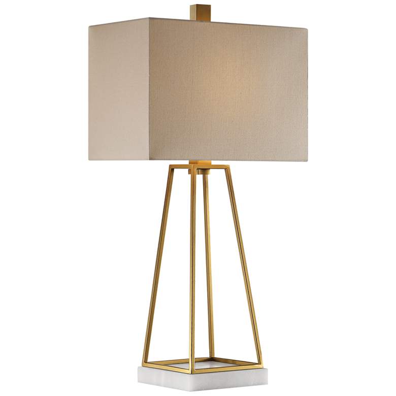Image 3 Uttermost Mackean Plated Metallic Gold Table Lamp more views