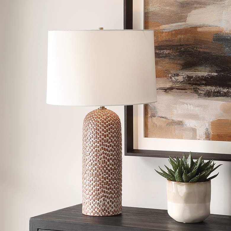 Image 1 Uttermost Maclura 28" High Warm Brown Porcelain Table Lamp