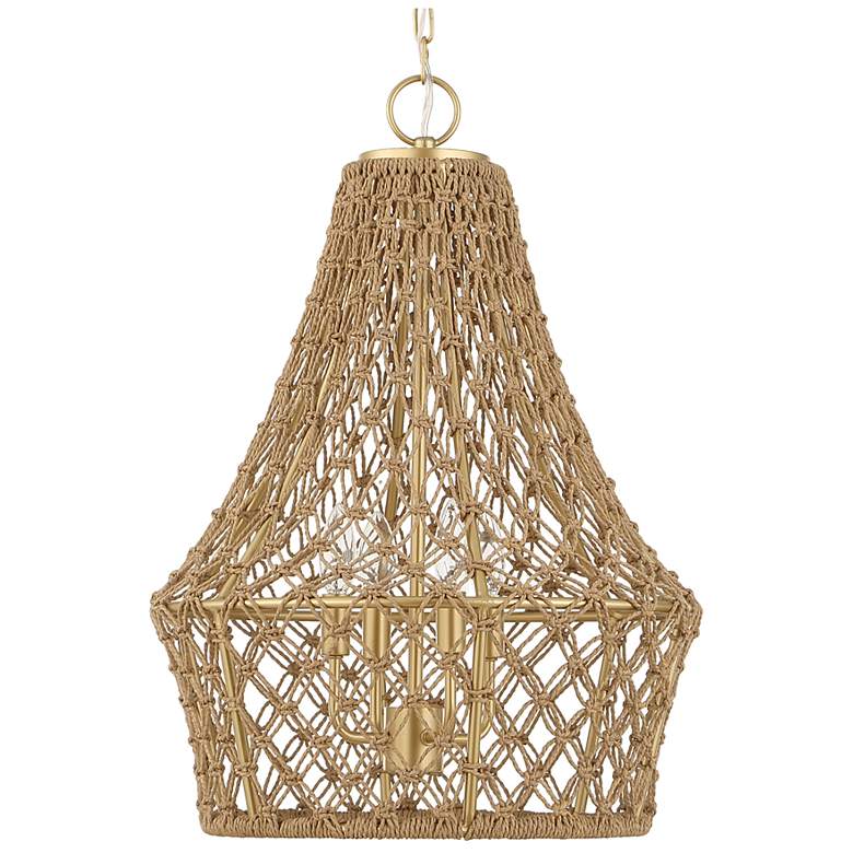 Image 2 Uttermost Macrame 18" Rattan Rope 4-Light Pendant more views