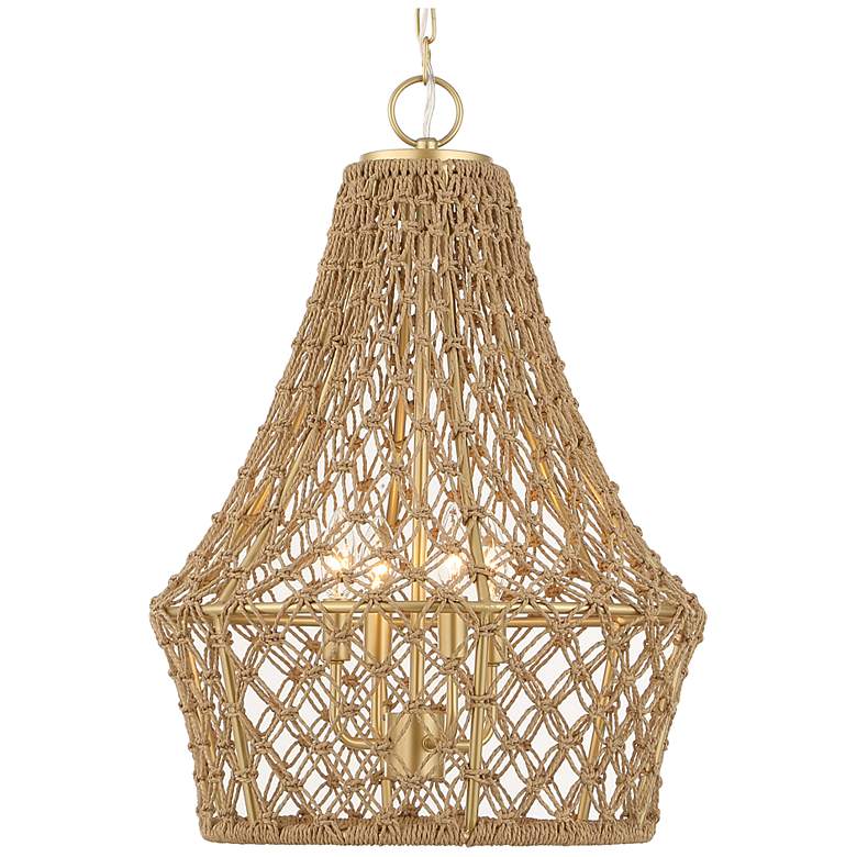 Image 3 Uttermost Macrame 18" Rattan Rope 4-Light Pendant more views