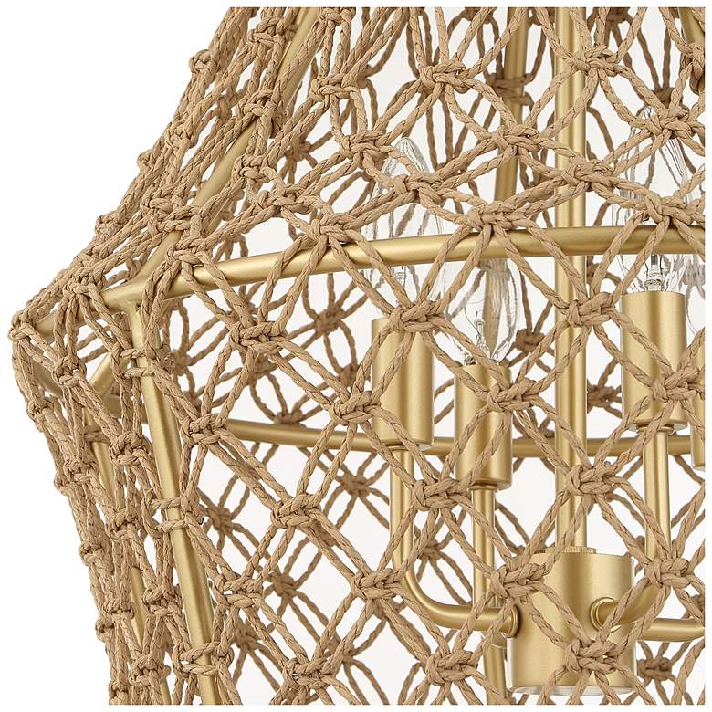 Image 5 Uttermost Macrame 18" Rattan Rope 4-Light Pendant more views