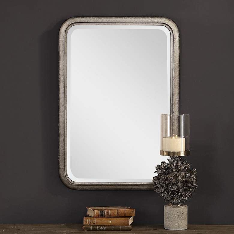 Image 1 Uttermost Madox Burnished Iron 22 1/2" x 32 1/2" Wall Mirror