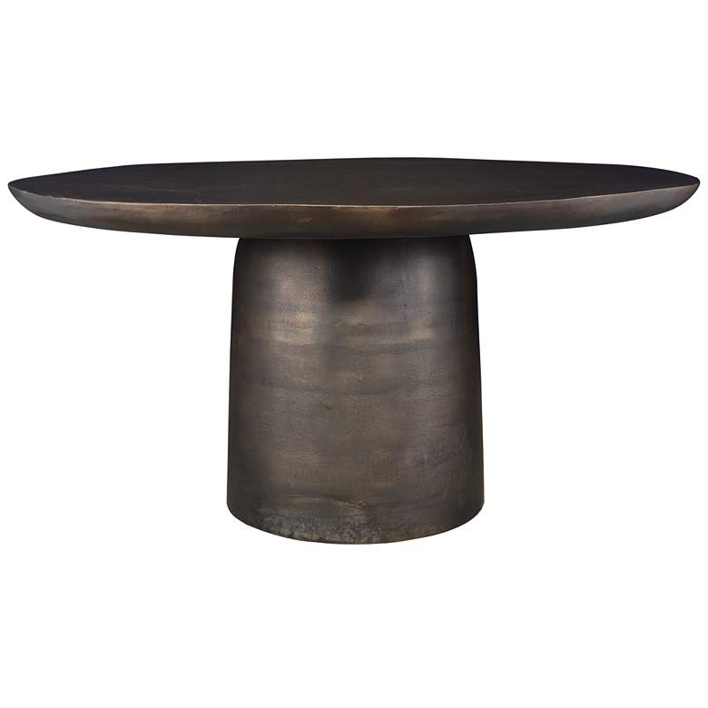 Image 1 Uttermost Madrone 30" H x 60" W Golden Dark Bronze Outdoor Dining Table