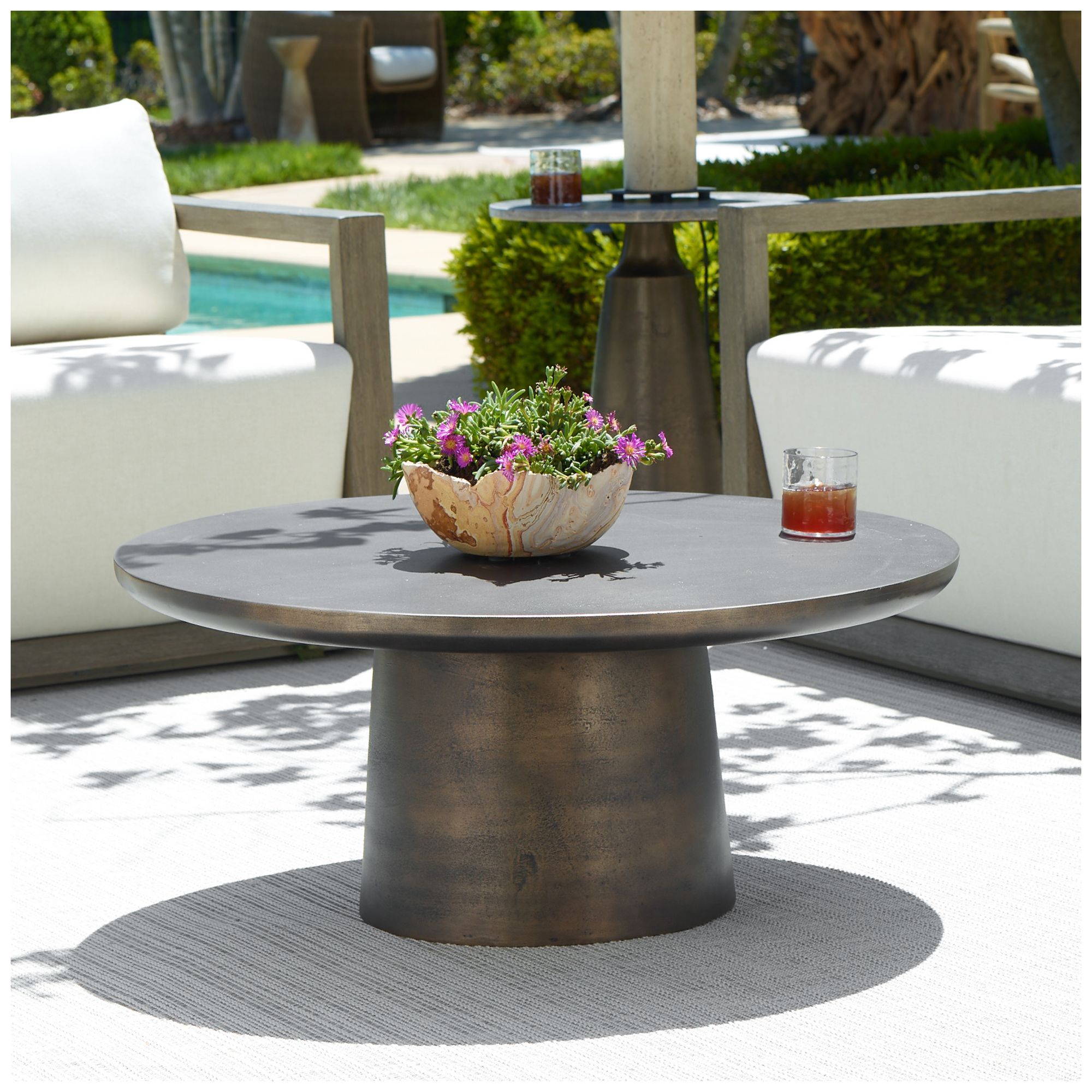 Image 2 Uttermost Madrone 36" Wide Indoor-Outdoor Dark Bronze Coffee Table more views