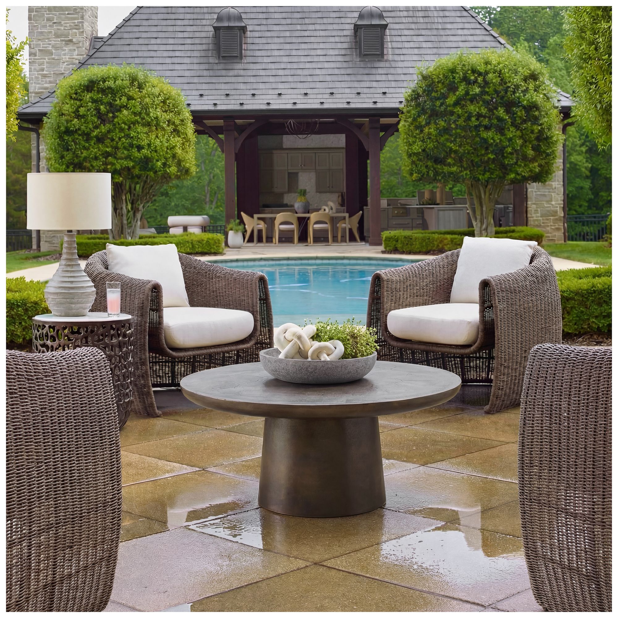 Image 3 Uttermost Madrone 36" Wide Indoor-Outdoor Dark Bronze Coffee Table more views