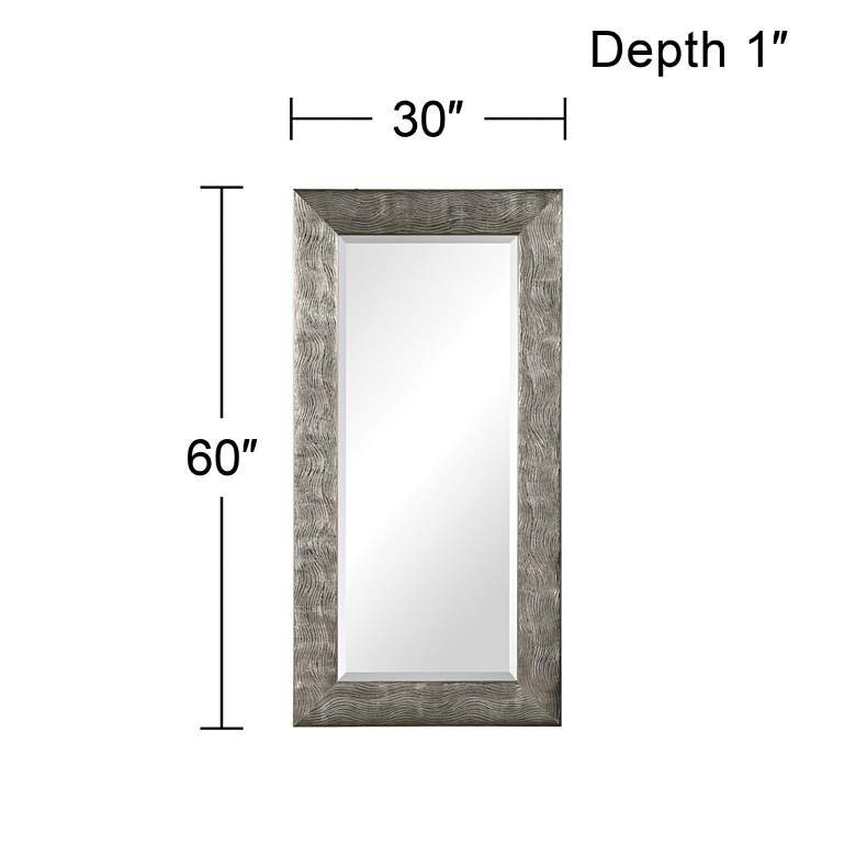 Uttermost Maeona Metallic Silver 30&quot; x 60&quot; Wall Mirror more views