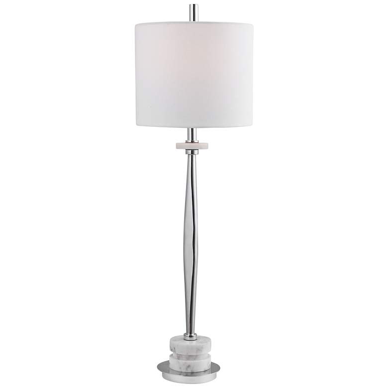 Image 2 Uttermost Magnus 36 inch Plated Chrome Metal Buffet Table Lamp